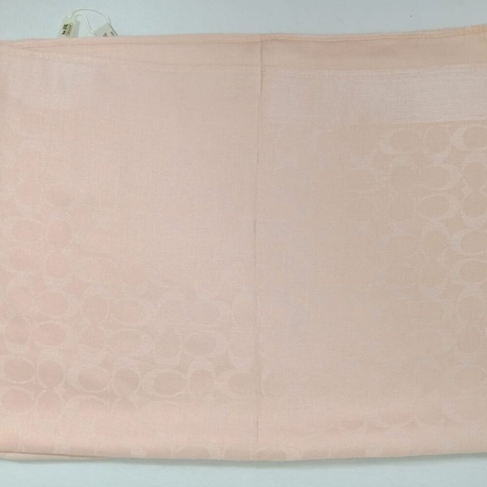 Authentic Coach Stole Shawl Wrap 65%Cashmere 35% Silk Peach Used - Picture 6 of 11